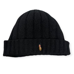 Polo Ralph Lauren Kid’s Signature Merino Wool Ribbed Knit Cuffed Beanie Hat O/S
